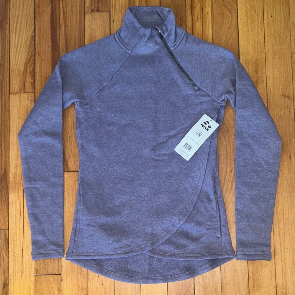 NWT Purple RBX Prime Ready To Roll Fleece Zip Mock Neck Pullover